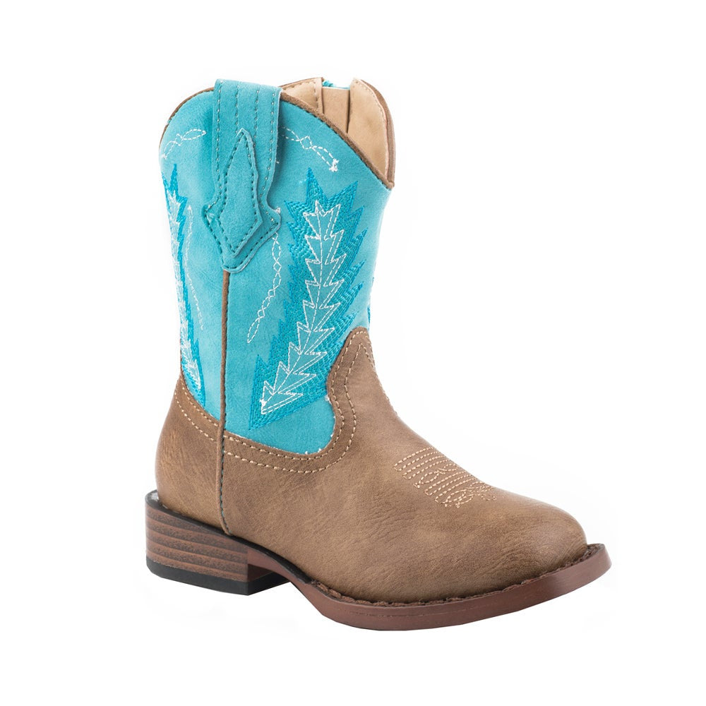 Roper Toddler Billy Tan/Turquoise Boots