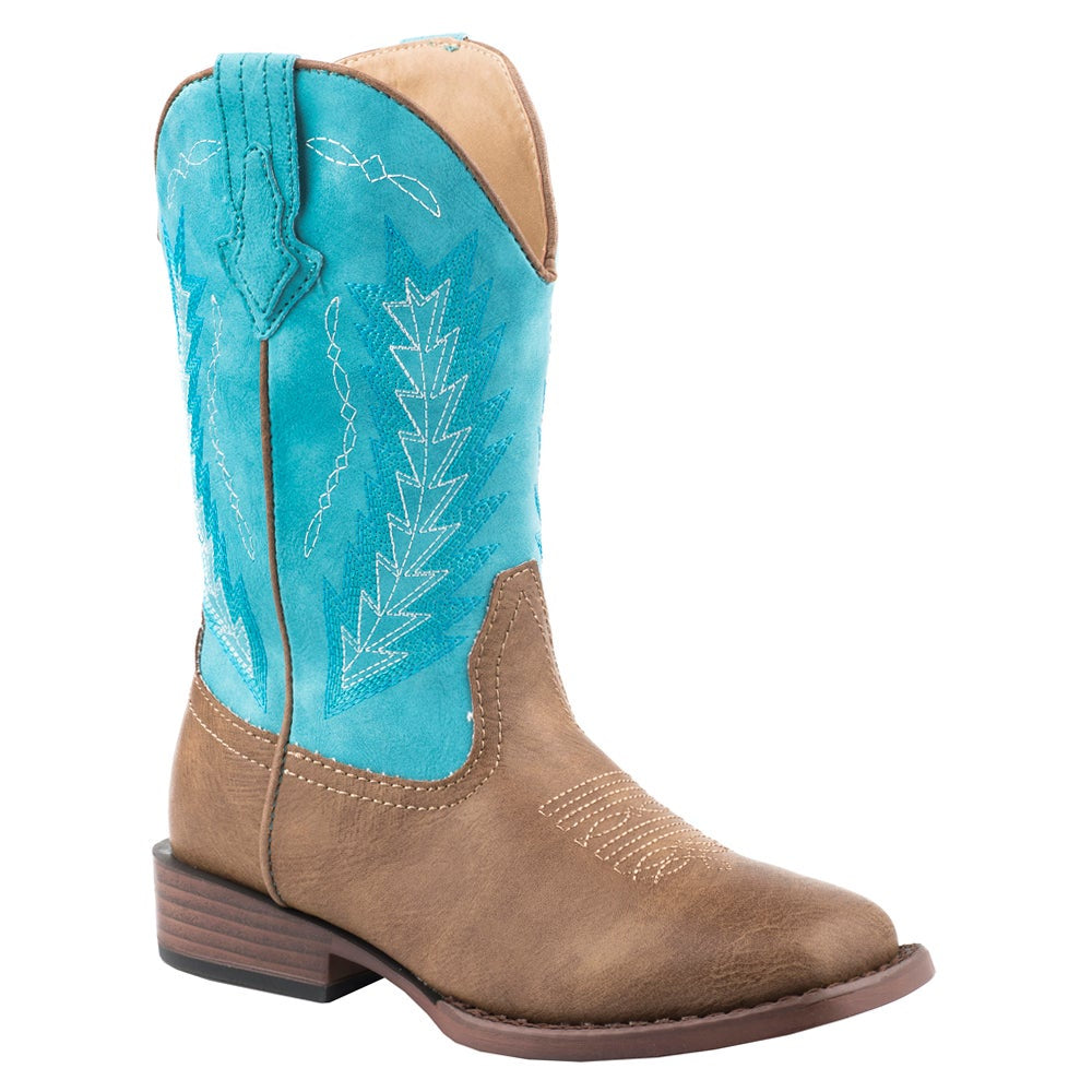 Roper Kids Billy Tan/Turquoise Boots