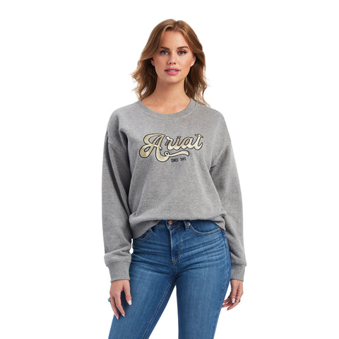 Ariat Womens Real Cropped Sweatshirt - heather Grey