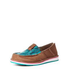Ariat Suede Turquoise Snake Print Cruiser
