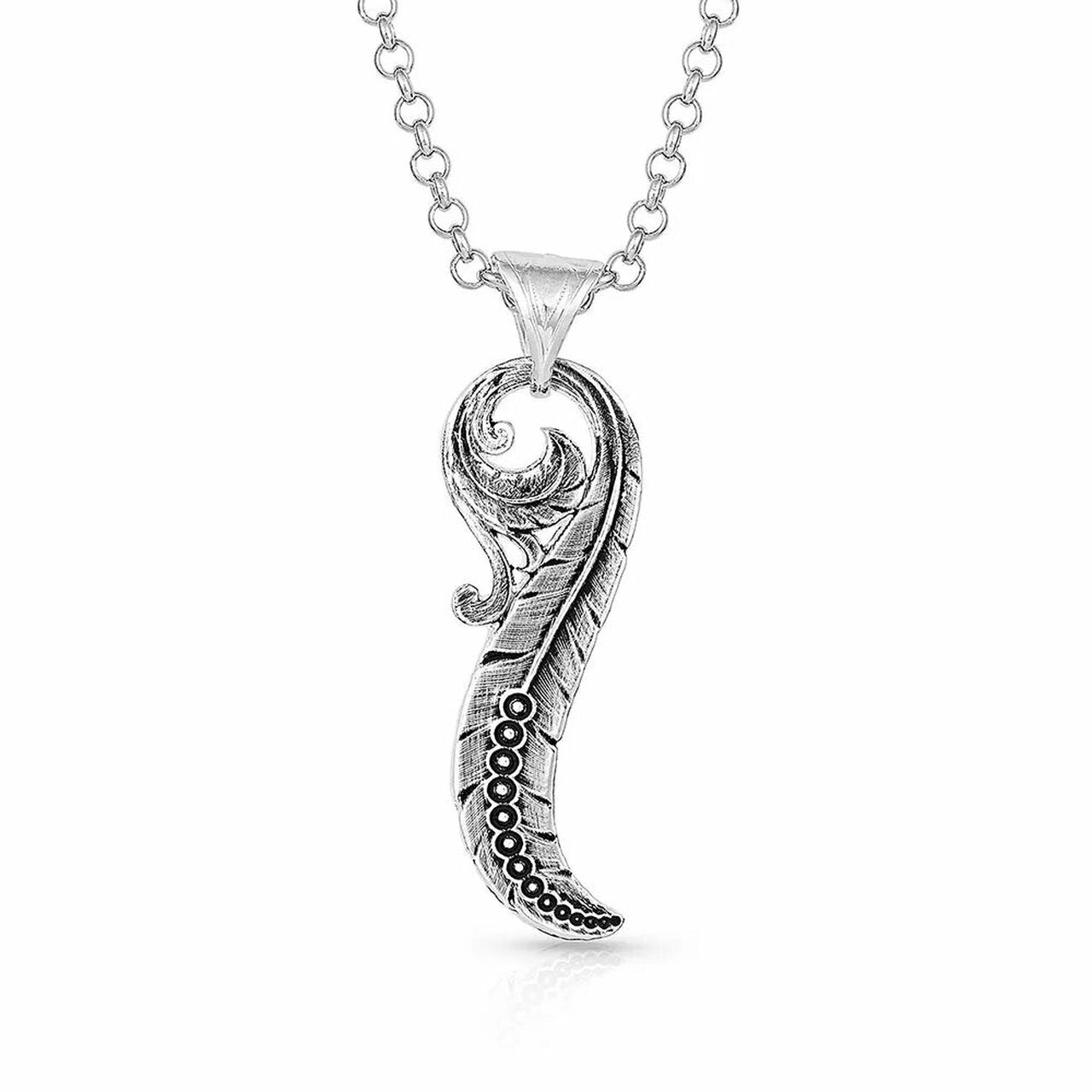 Montana Silver Feather Filigree Necklace