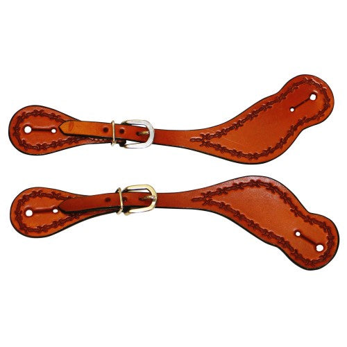 Fort Worth Barbed Wired Series Shaped Spur Straps