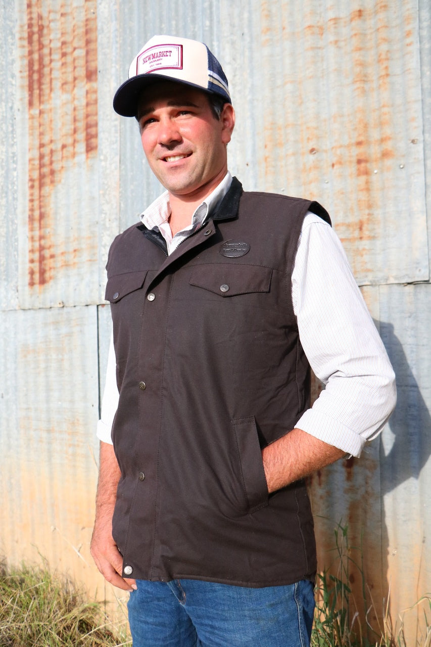 Town & Country Oilskin Vest with Fleece Lining