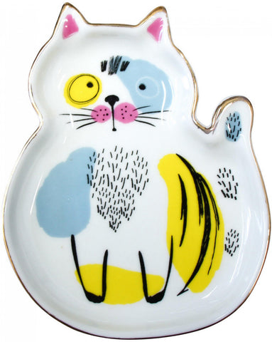Ceramic Trinket Plate - Curious Cat