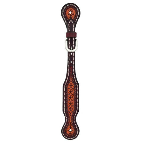 Weaver Turq Cross Geometric Tooled Spur Straps
