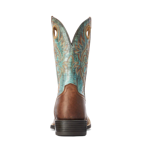 Ariat Mens Sport Rodeo Boot | Loco Brown & Roaring Turquoise