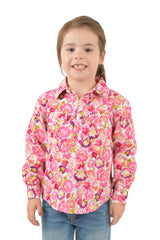 Hard Slog Kids Belle Half Placket Long Sleeve Shirt