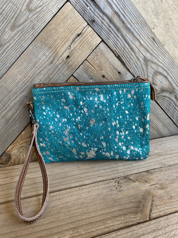 Silver Speckle Mint Green Pouch