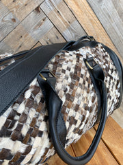 Woven Cowhide Overnight Bag 002