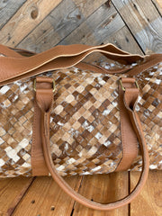 Woven Cowhide Overnight Bag 004
