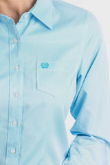 Cinch Womens Light Blue Pinstripe TENCEL Shirt