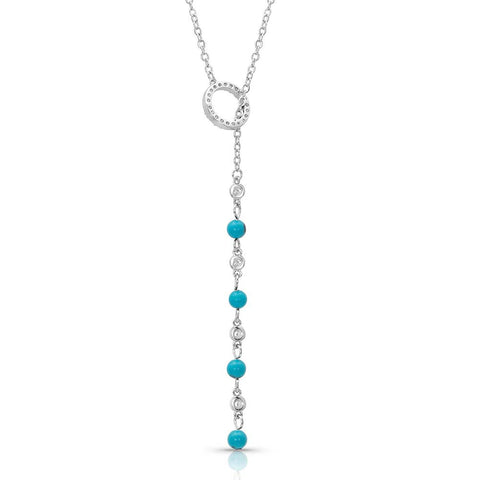 Montana Silver Lariat Turquoise Drop Necklace