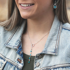 Montana Silver Lariat Turquoise Drop Necklace