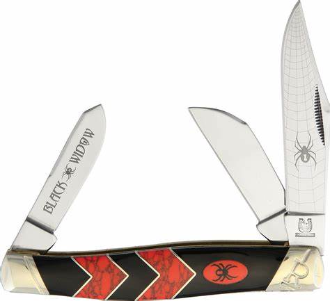 Rough Rider Stockman 3 Blade - Black Widow 4.25"