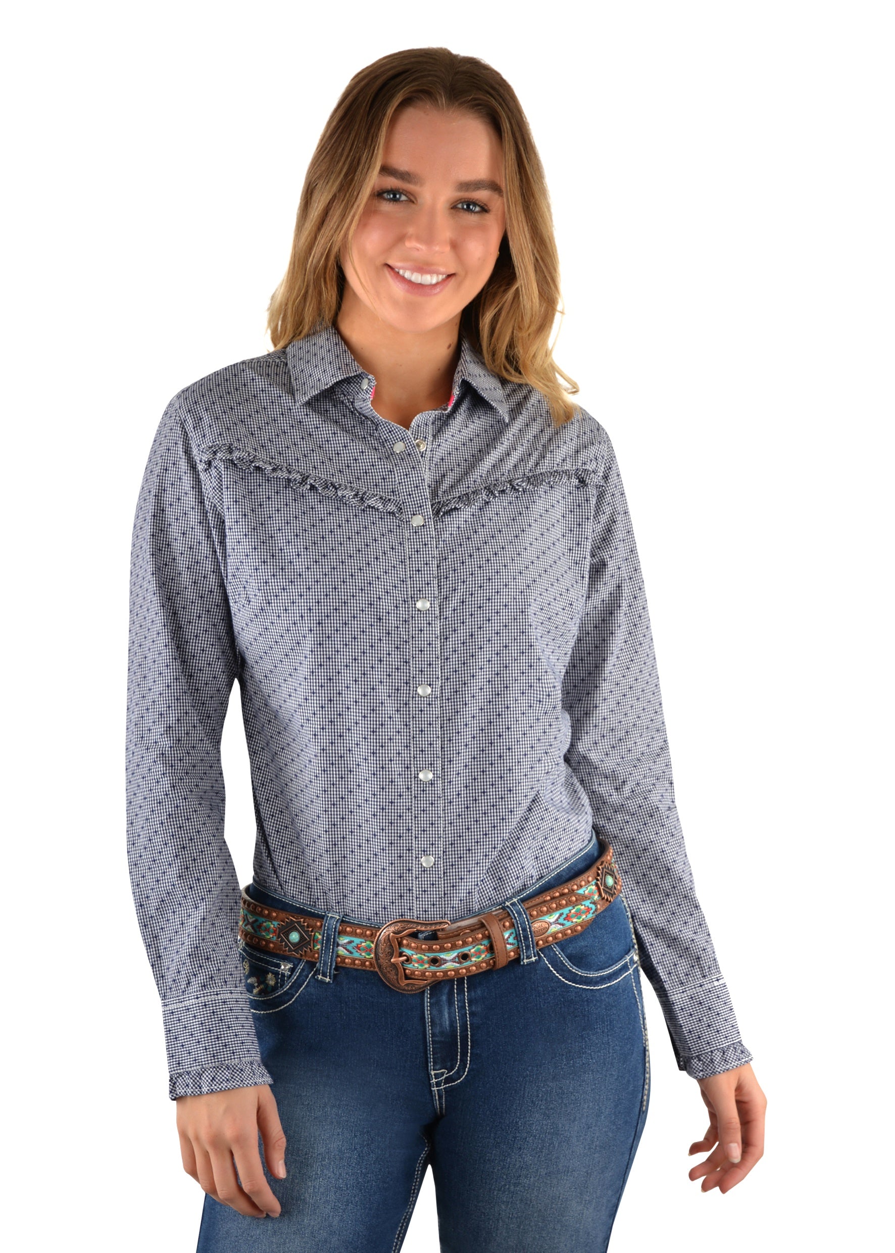 Pure Western Womens Britt Frill Shirt