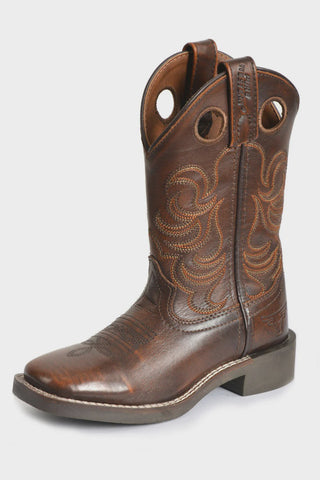 Pure Western Children's Ryder Antique Brown Boot