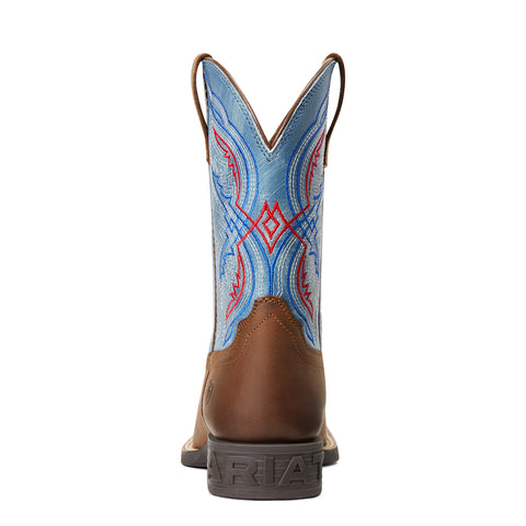 Ariat Kids Double Kicker Distressed Brown/Stone Blue Boots