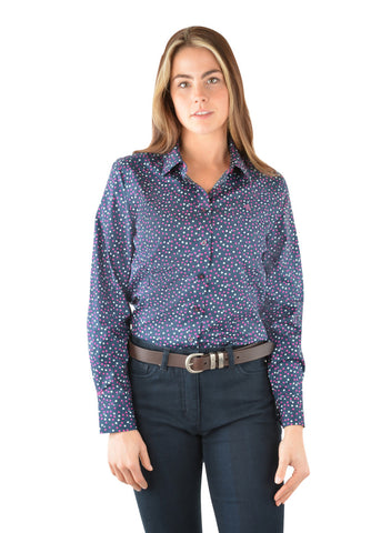 Thomas Cook Womens Casey Long Sleeve Stretch Shirt - Navy