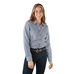 Thomas Cook Womens Isla Gingham Wool Shirt - Navy