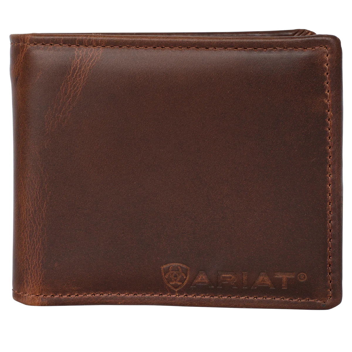 Ariat Mens Bi Fold Wallet Rich Brown