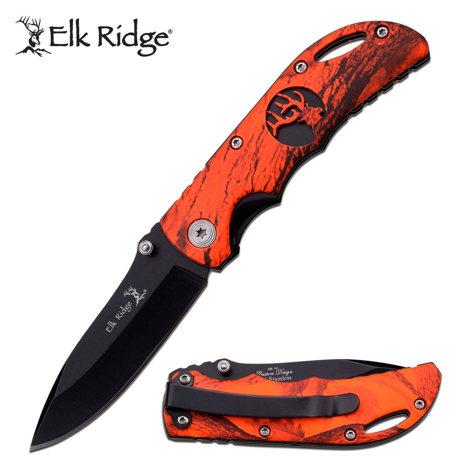 Elk Ridge Linerlock Knife Orange