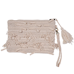 Lilah - embellished clutch with zip and detachable strap