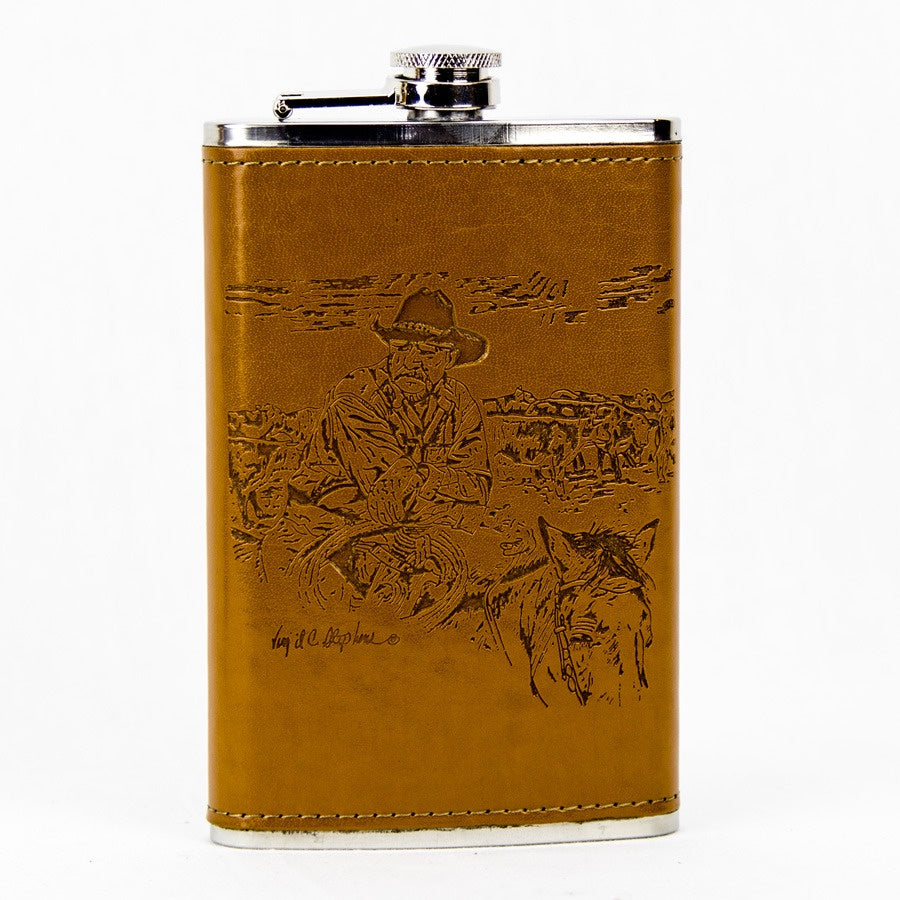 Leather Bound Flask - Old School