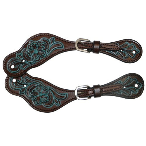 Fort Worth Turquoise Flower Spur Straps