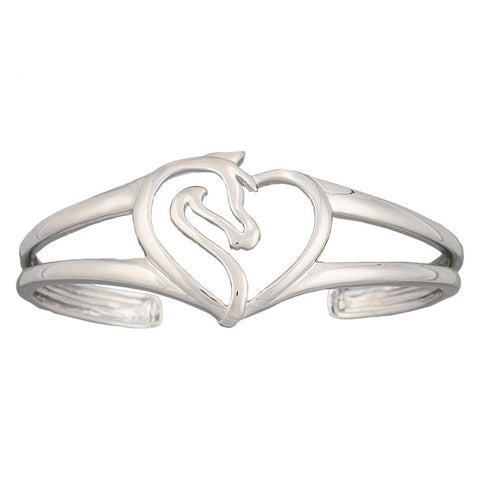 Montana Silver Equestrian Heart Cuff Bracelet