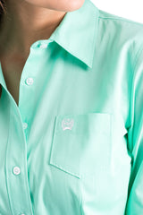 Cinch Womens Solid Green Shirt