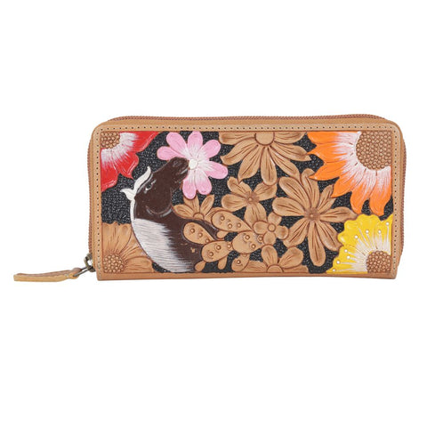 Rainbow Fleur - Hand Carved and Painted Purse - Ladies