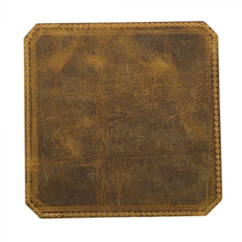Brown Ripple Leather Coaster 4 Pack